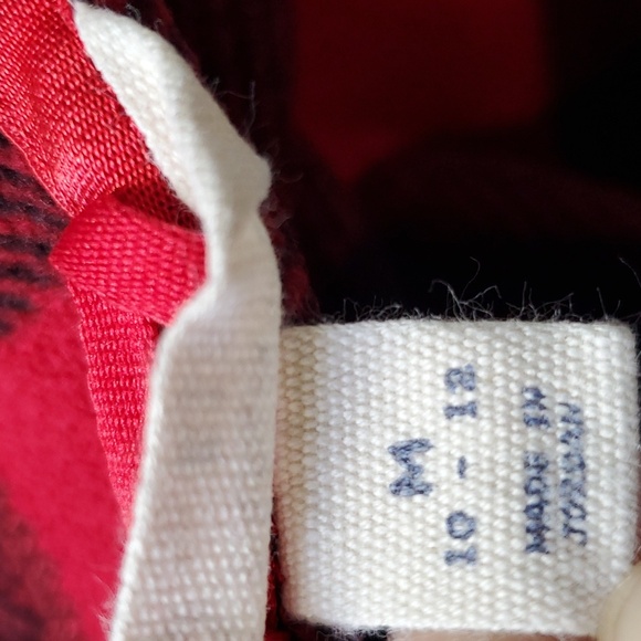 Buffalo Plaid Fleece Boys Size 10 12 Lands End Red Black Fleece Plaid Pullover - Picture 10 of 12